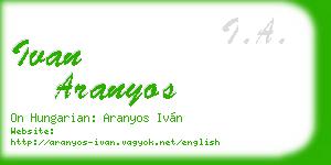 ivan aranyos business card